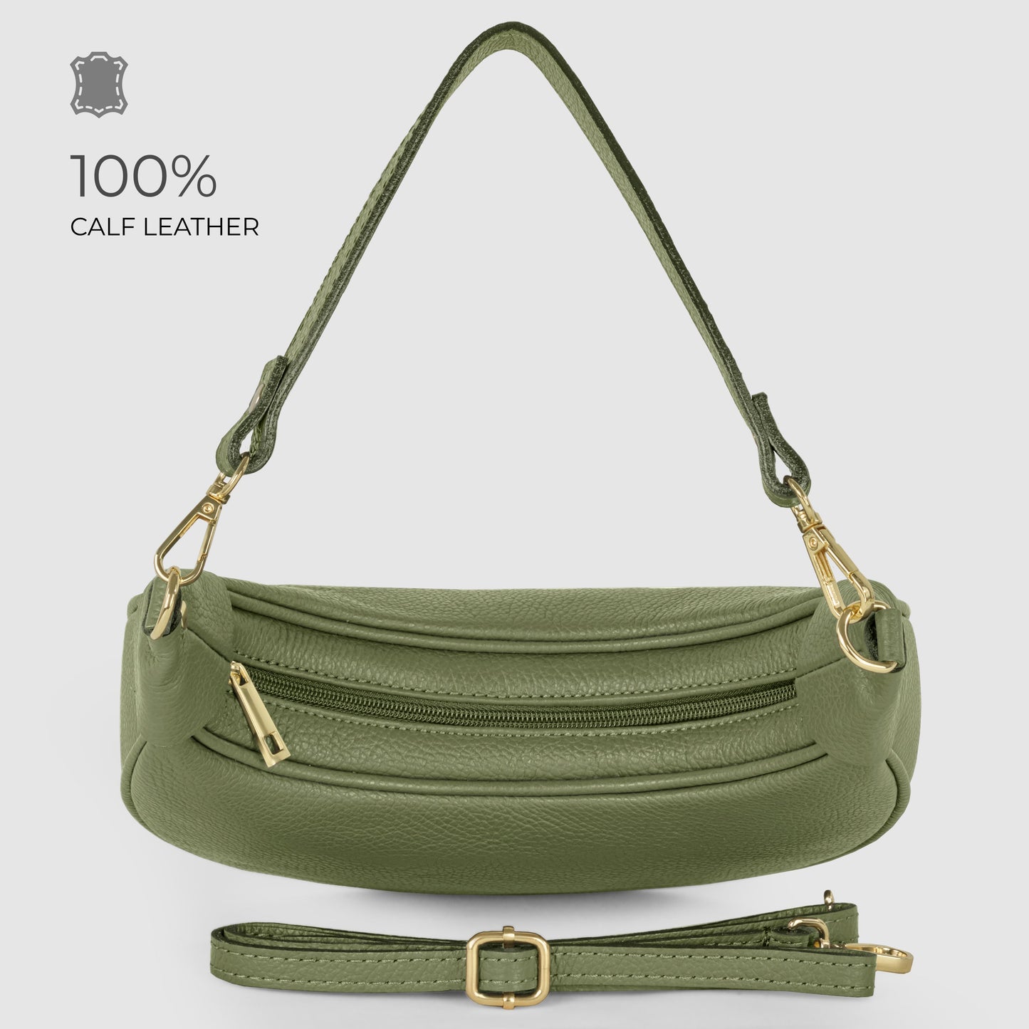 Italian Genuine Calf Leather Shoulder Bag 222024