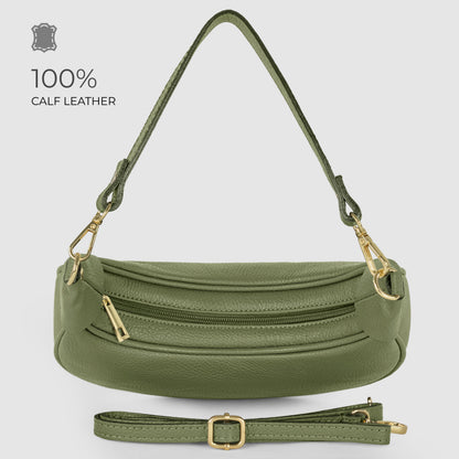 Italian Genuine Calf Leather Shoulder Bag 222024