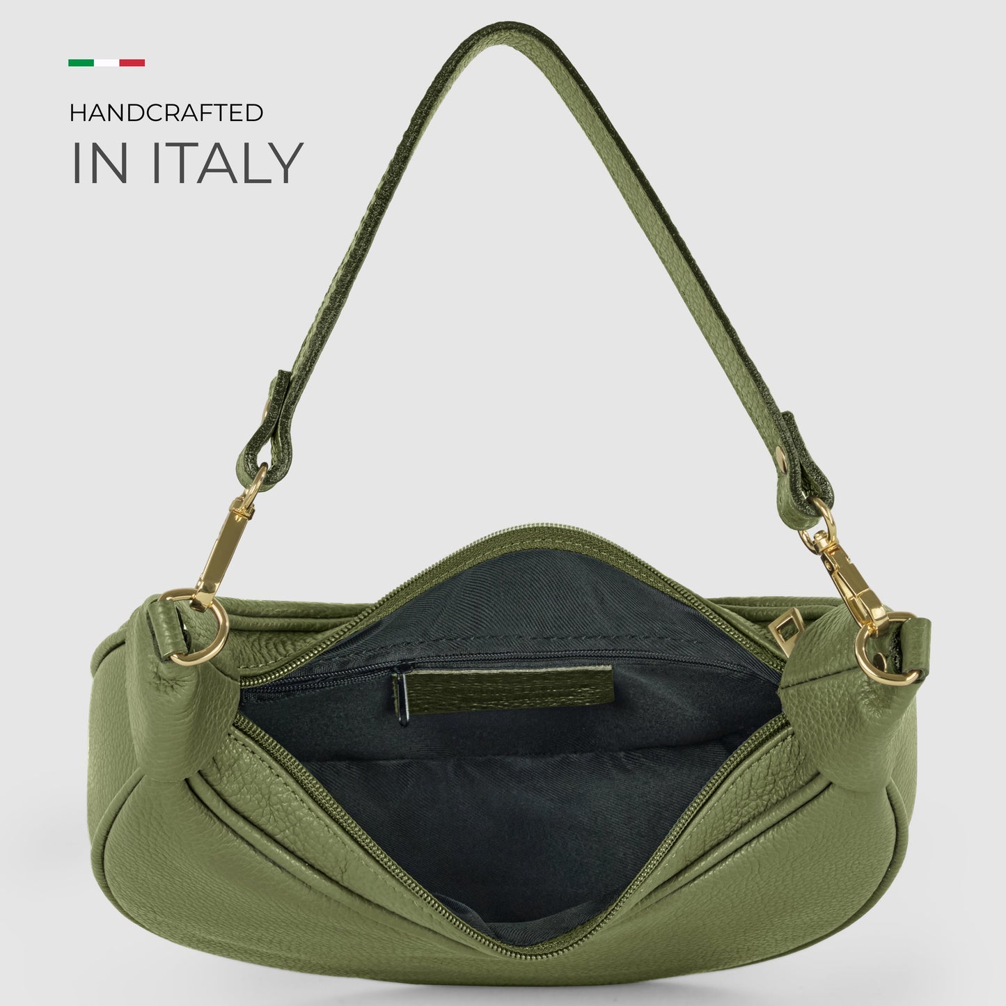 Italian Genuine Calf Leather Shoulder Bag 222024