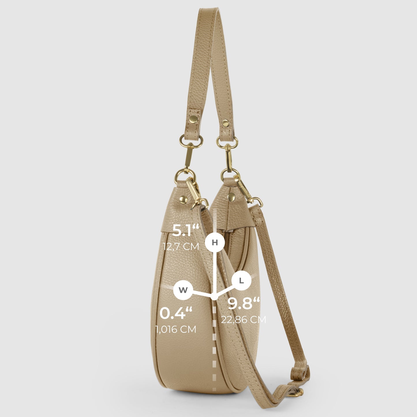 Italian Genuine Calf Leather Shoulder Bag 222024