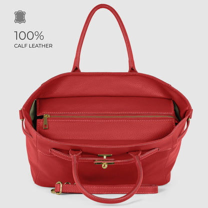 Italian Genuine Calf Leather Top-Handle Bag 233233