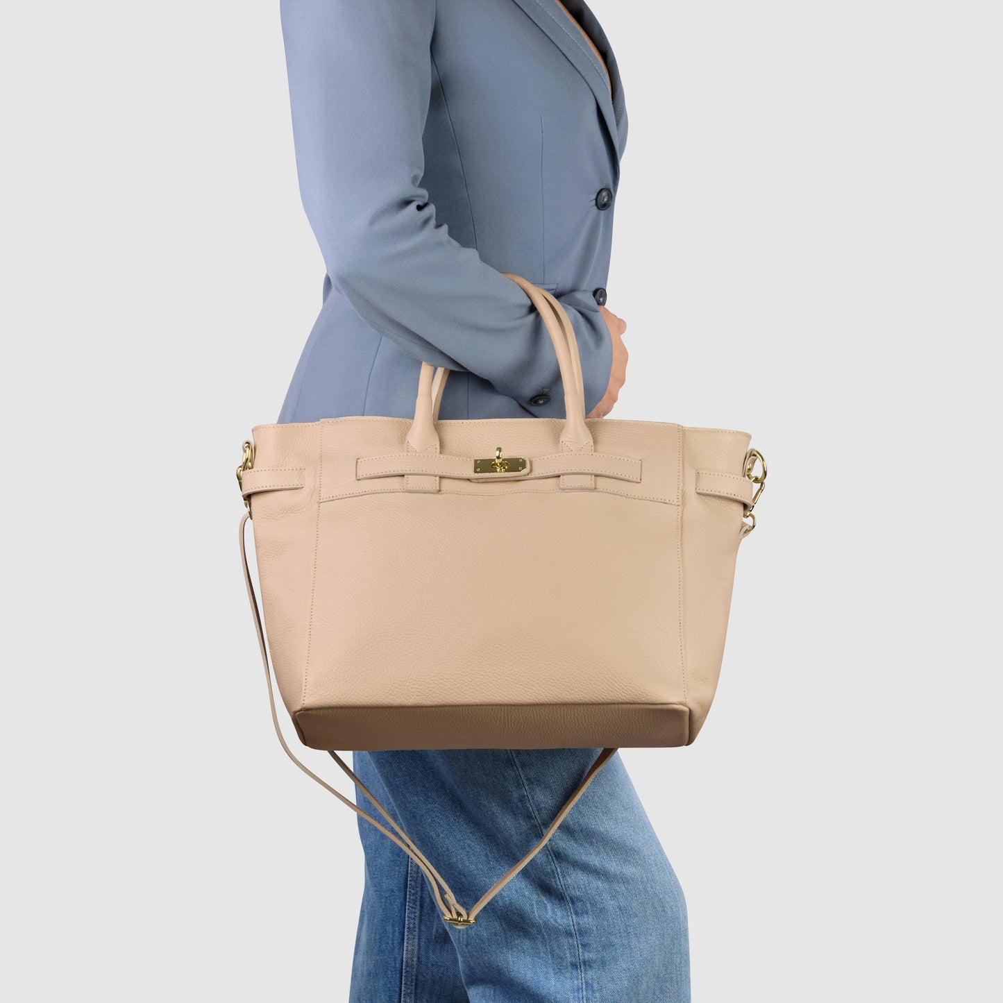 Italian Genuine Calf Leather Top-Handle Bag 233233