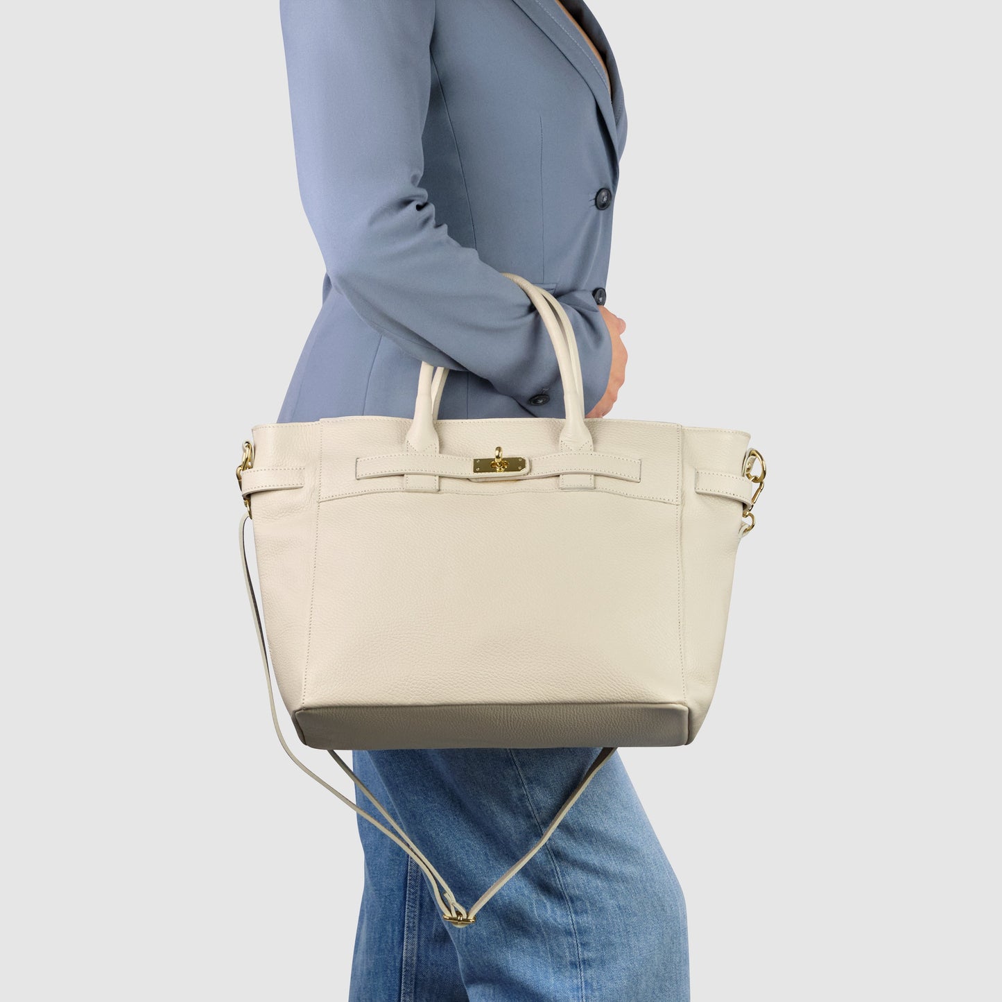 Italian Genuine Calf Leather Top-Handle Bag 233233