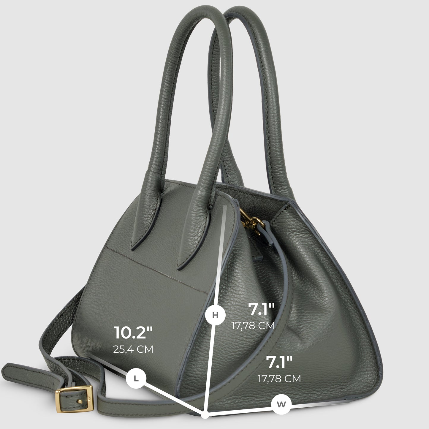 Italian Genuine Calf Leather Top-Handle Bag 302811