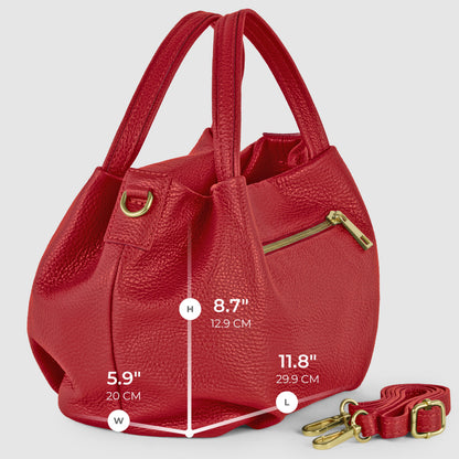 Italian Genuine Calf Leather Top-Handle Bag 322055