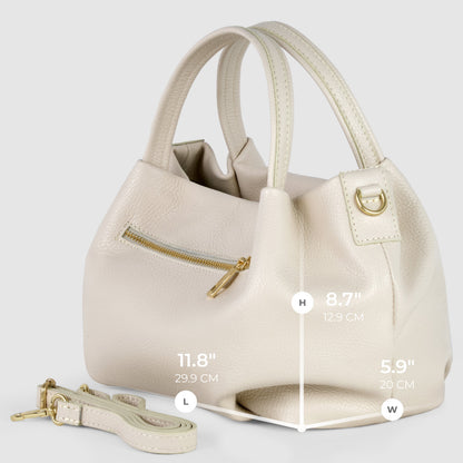 Italian Genuine Calf Leather Top-Handle Bag 322055
