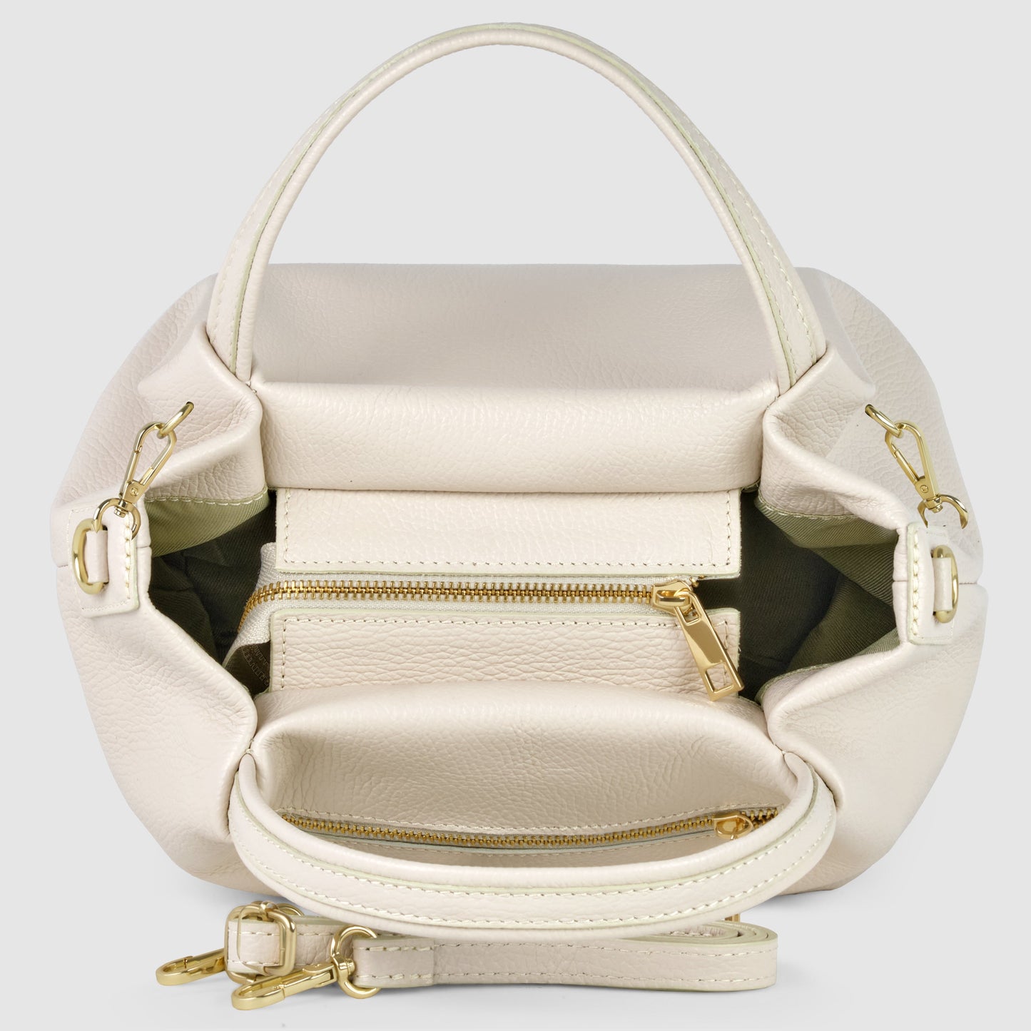 Italian Genuine Calf Leather Top-Handle Bag 322055