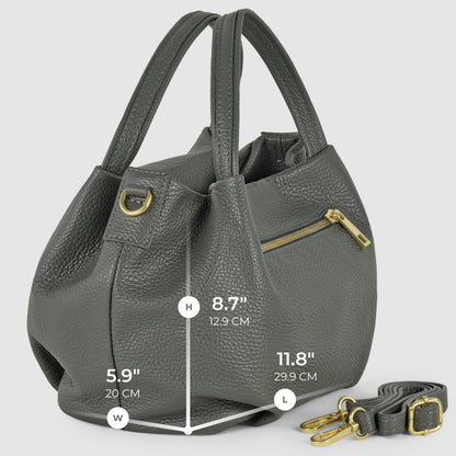 Italian Genuine Calf Leather Top-Handle Bag 322055