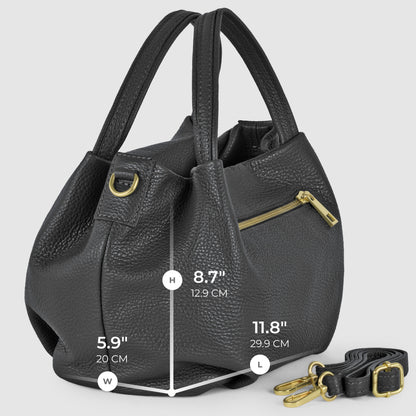 Italian Genuine Calf Leather Top-Handle Bag 322055