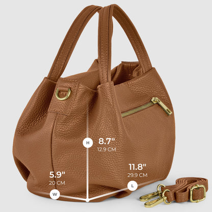 Italian Genuine Calf Leather Top-Handle Bag 322055