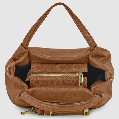 Italian Genuine Calf Leather Top-Handle Bag 322055