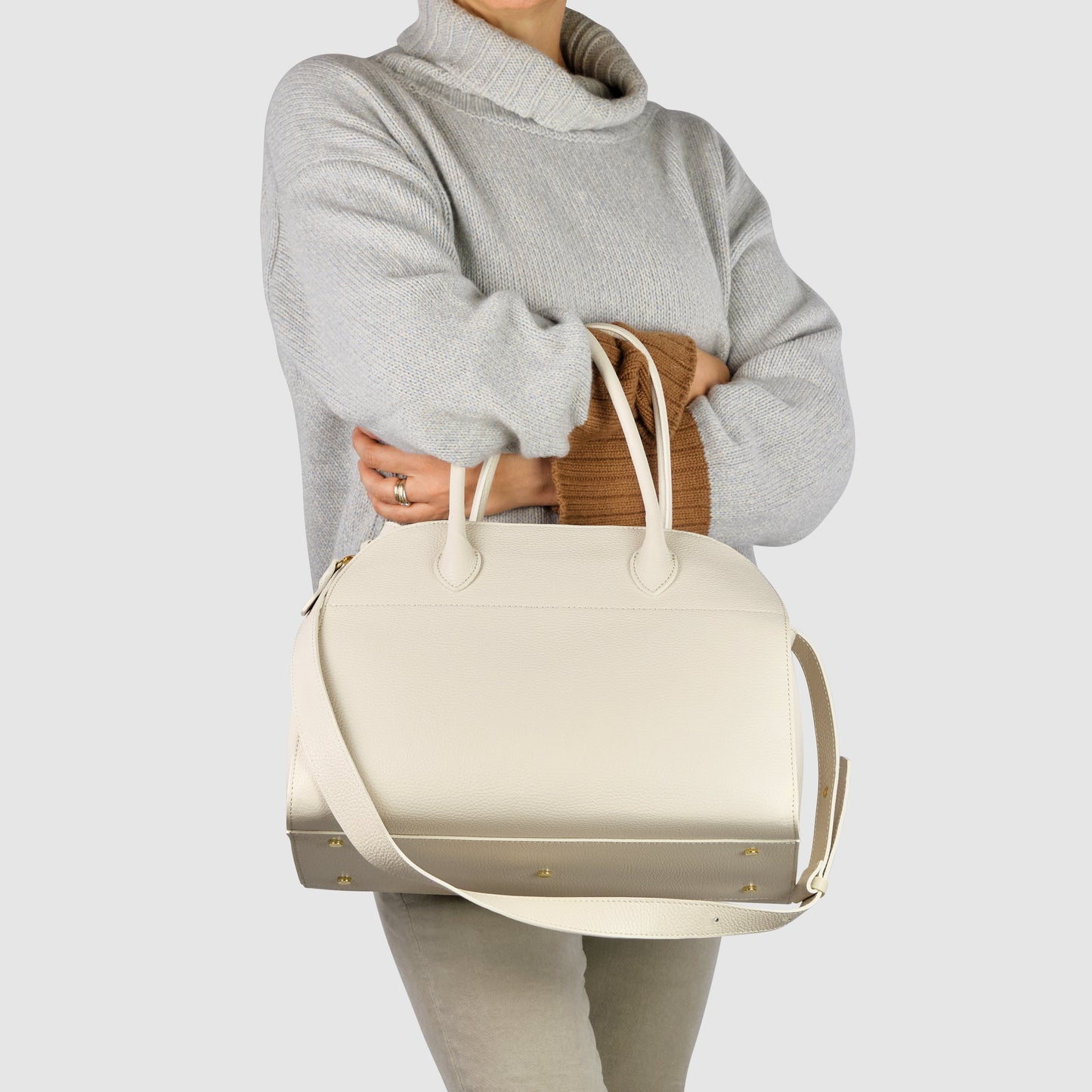 Italian Genuine Calf Leather Top-Handle Bag 413912