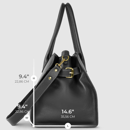 Italian Genuine Calf Leather Top-Handle Bag 413912