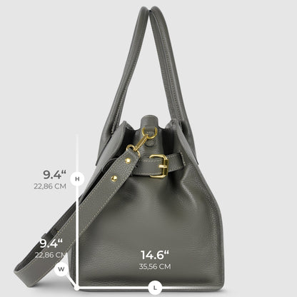 Italian Genuine Calf Leather Top-Handle Bag 413912