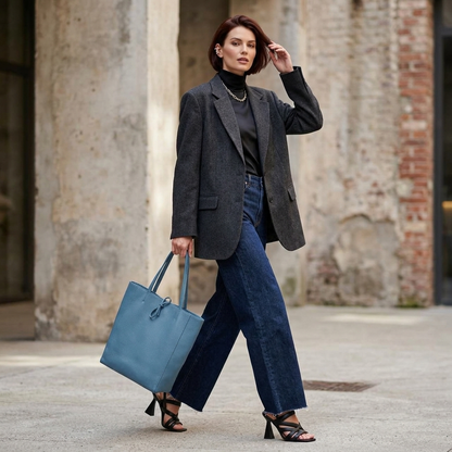 Italian Genuine Calf Leather Tote Bag 201718