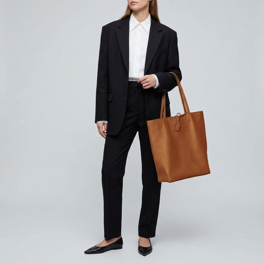 Italian Genuine Calf Leather Tote Bag 201718