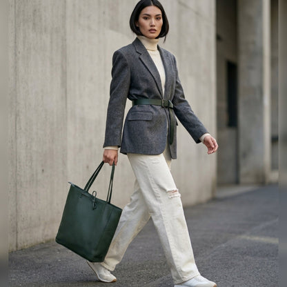 Italian Genuine Calf Leather Tote Bag 201718