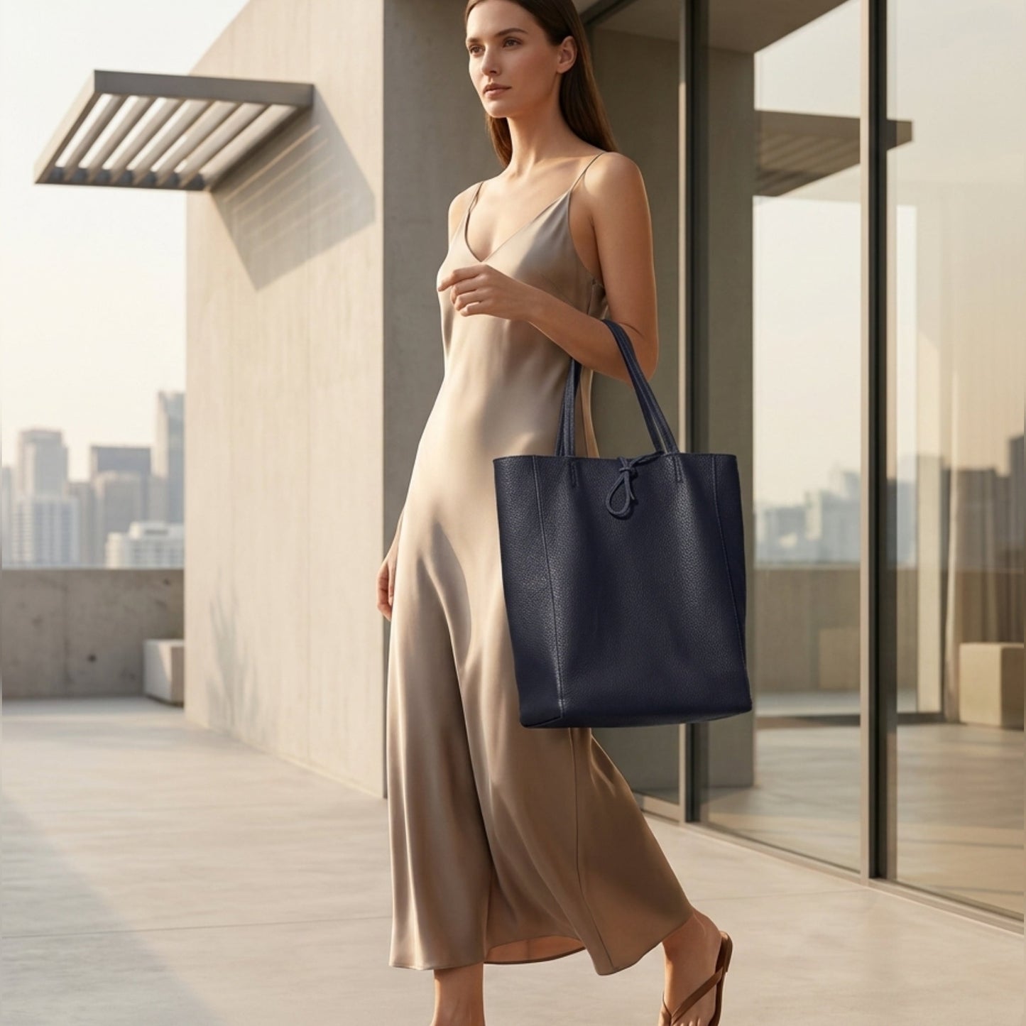 Italian Genuine Calf Leather Tote Bag 201718
