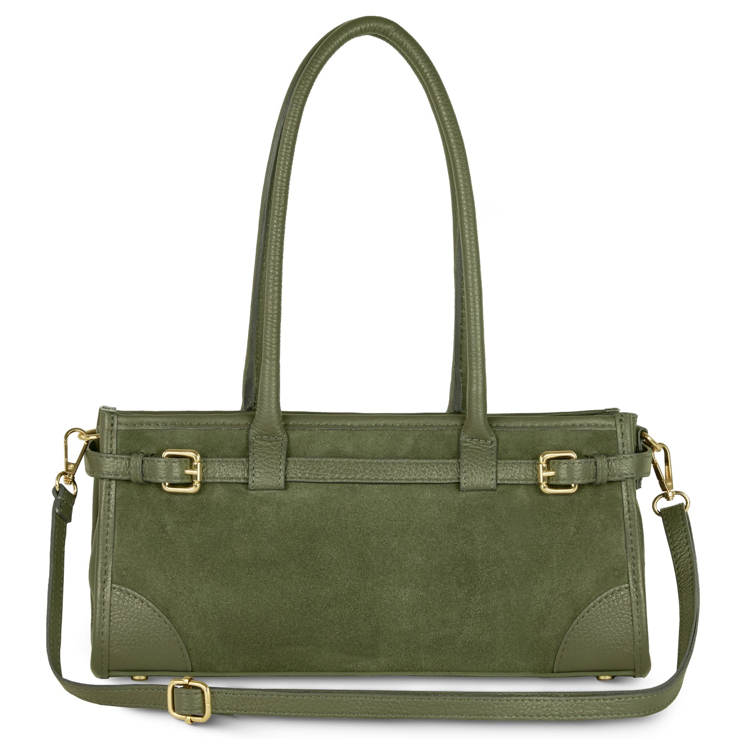 Italian Genuine Suede & Calf Leather Shoulder Bag 282615
