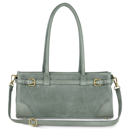 Italian Genuine Suede & Calf Leather Shoulder Bag 282615