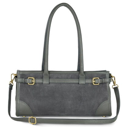 Italian Genuine Suede & Calf Leather Shoulder Bag 282615
