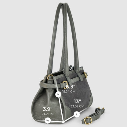 Italian Genuine Suede & Calf Leather Shoulder Bag 282615