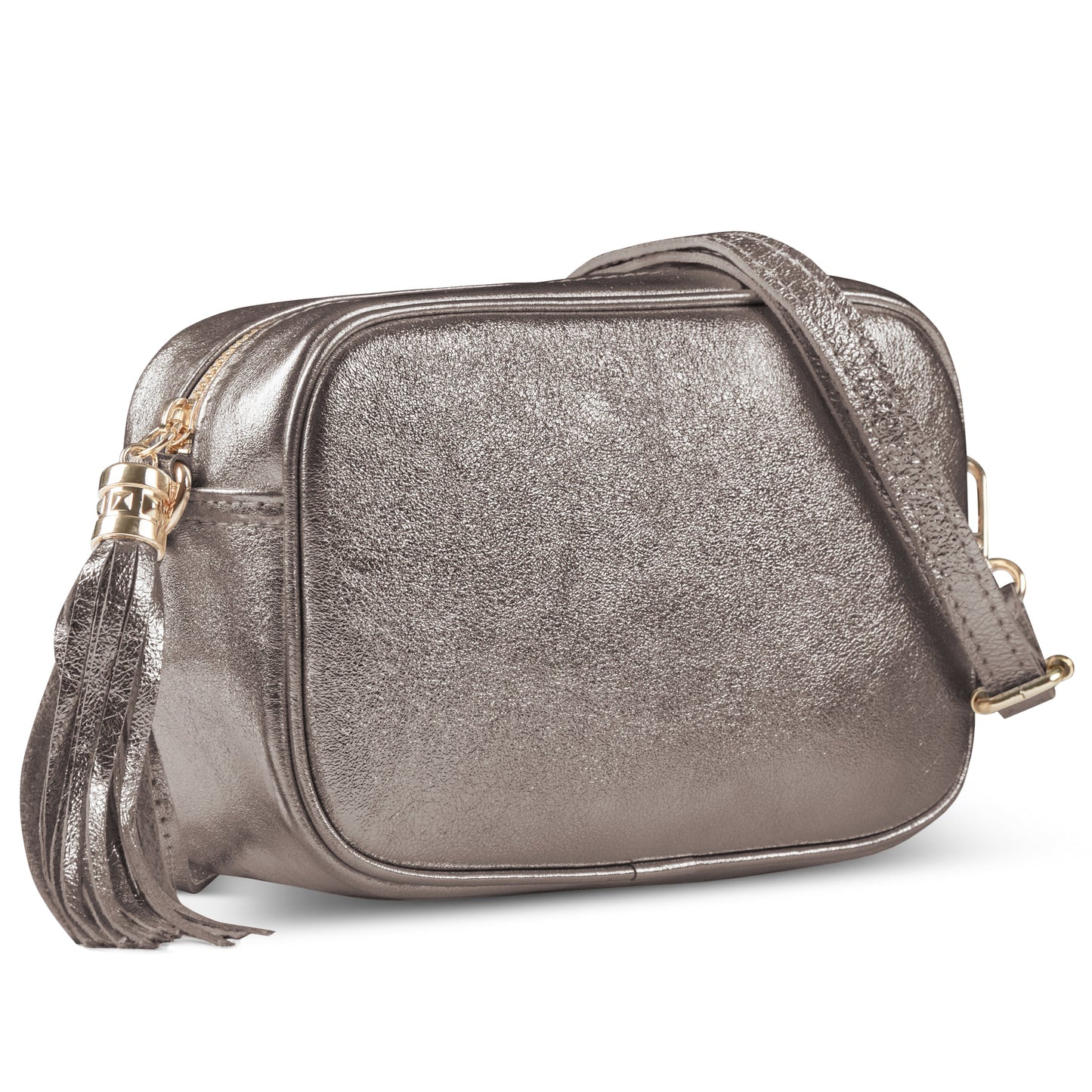 Italian Genuine Metallic Suede Crossbody Bag 231302