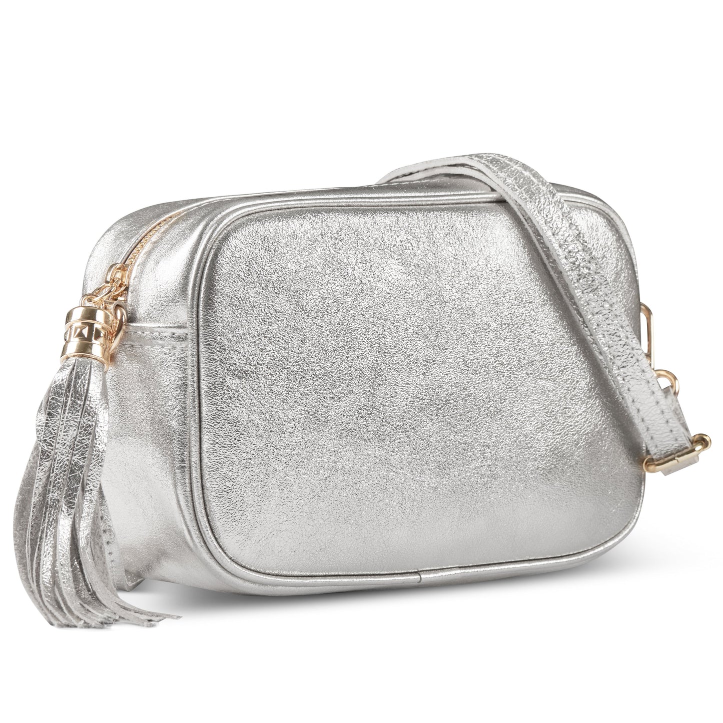 Italian Genuine Metallic Suede Crossbody Bag 231302