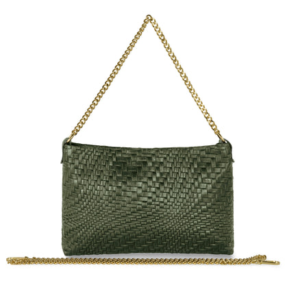Italian Genuine Grid Suede Crossbody Bag 101315