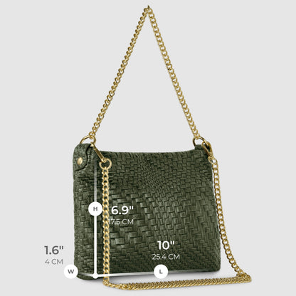 Italian Genuine Grid Suede Crossbody Bag 101315