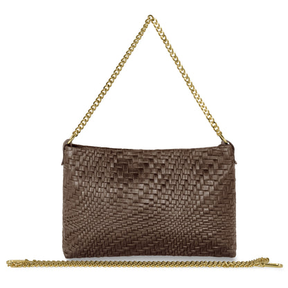 Italian Genuine Grid Suede Crossbody Bag 101315