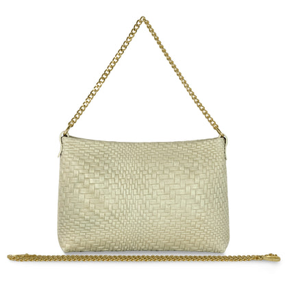 Italian Genuine Grid Suede Crossbody Bag 101315