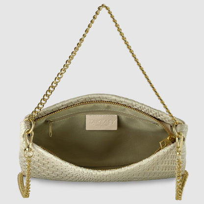 Italian Genuine Grid Suede Crossbody Bag 101315