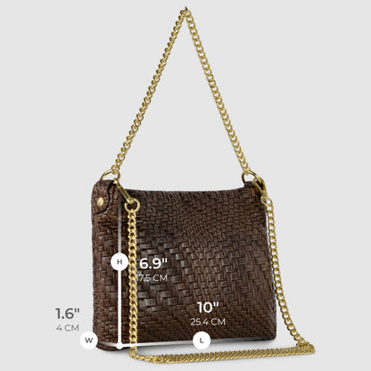 Italian Genuine Grid Suede Crossbody Bag 101315