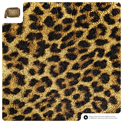 Italian Genuine Leopard-Print Metallic Suede Crossbody Bag 231302