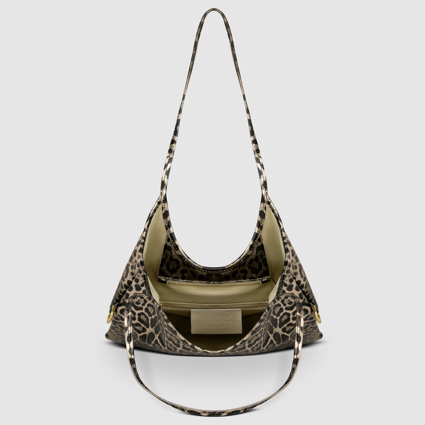 Italian Genuine Leopard-Print Metallic Suede Tote Bag 191722