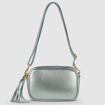 Italian Genuine Metallic Calf Leather Crossbody Bag 231302