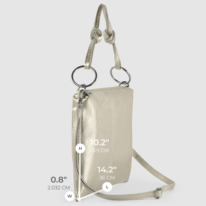 Italian Genuine Metallic Calf Leather Shoulder Bag 171551