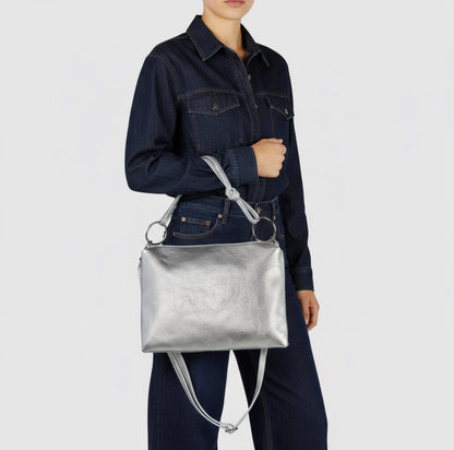 Italian Genuine Metallic Calf Leather Shoulder Bag 171551