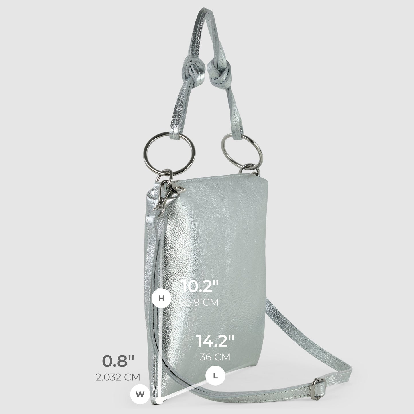Italian Genuine Metallic Calf Leather Shoulder Bag 171551