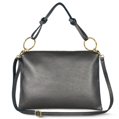 Italian Genuine Metallic Calf Leather Shoulder Bag 171551