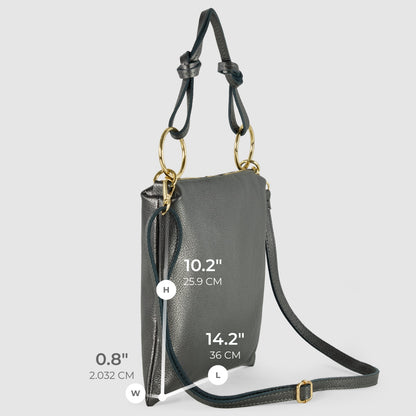 Italian Genuine Metallic Calf Leather Shoulder Bag 171551