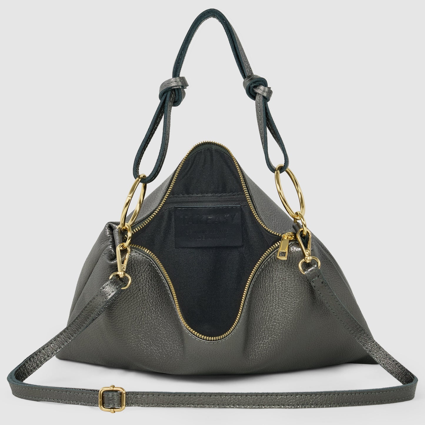 Italian Genuine Metallic Calf Leather Shoulder Bag 171551