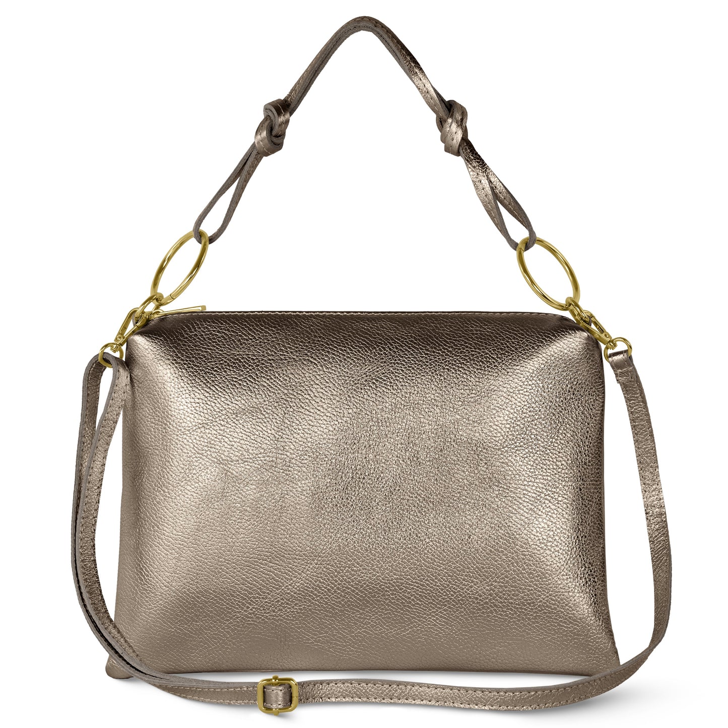 Italian Genuine Metallic Calf Leather Shoulder Bag 171551