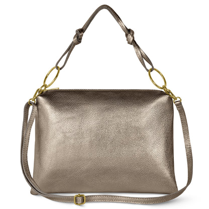 Italian Genuine Metallic Calf Leather Shoulder Bag 171551