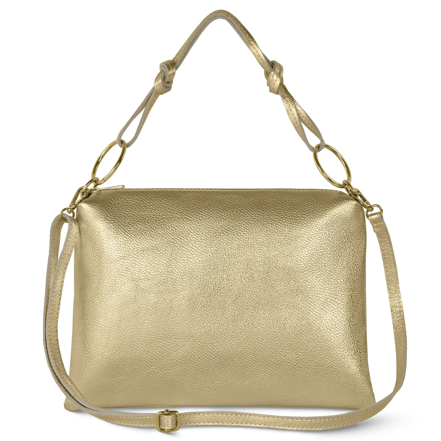 Italian Genuine Metallic Calf Leather Shoulder Bag 171551
