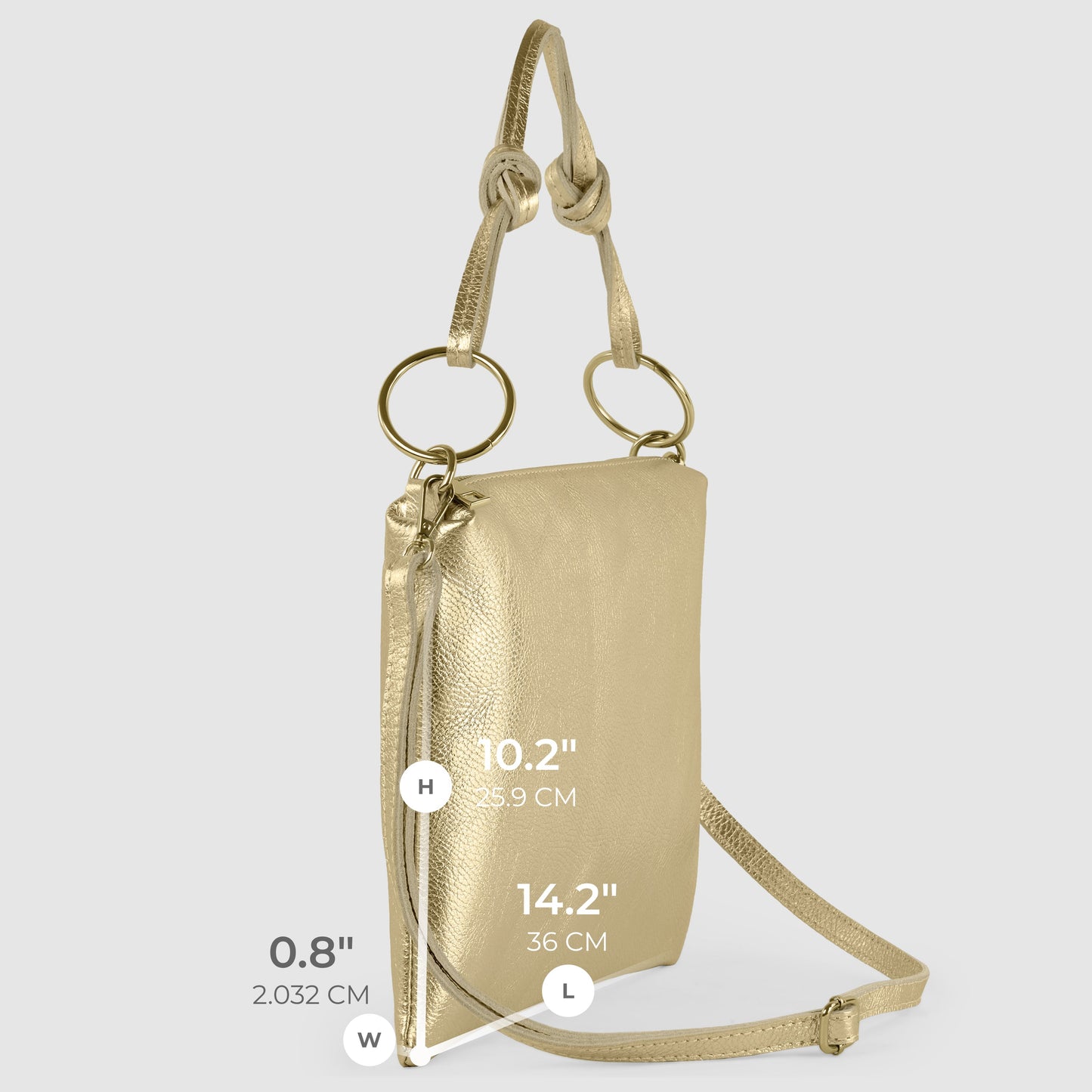 Italian Genuine Metallic Calf Leather Shoulder Bag 171551