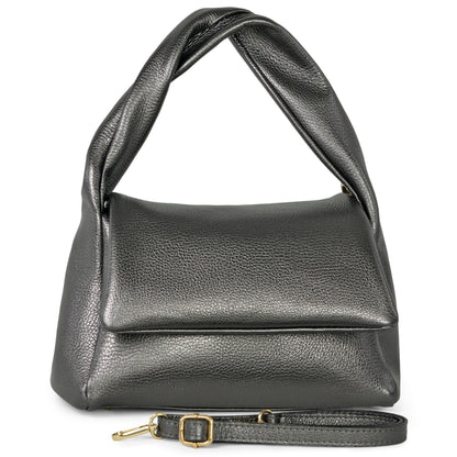 Italian Genuine Metallic Calf Leather Top-Handle Bag 262495