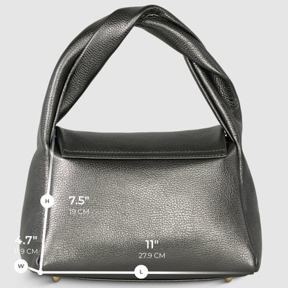 Italian Genuine Metallic Calf Leather Top-Handle Bag 262495