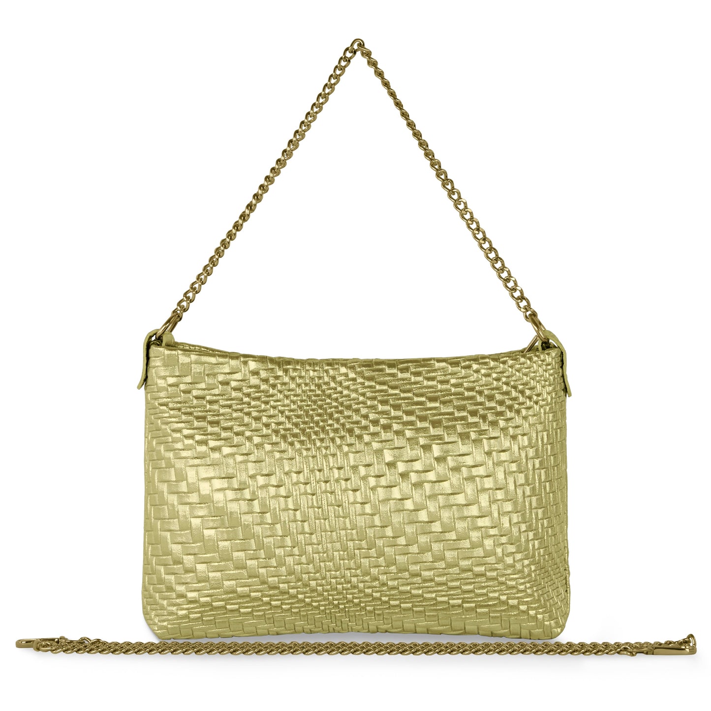 Italian Genuine Grid Metallic Suede Crossbody Bag 101315
